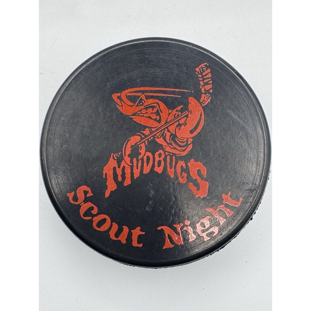 Vintage Shreveport Mudbugs Scout Night Hockey Puck Czech Made Rare